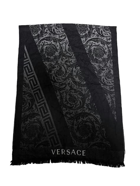 versace medusa fox shawl|Versace wool scarf.